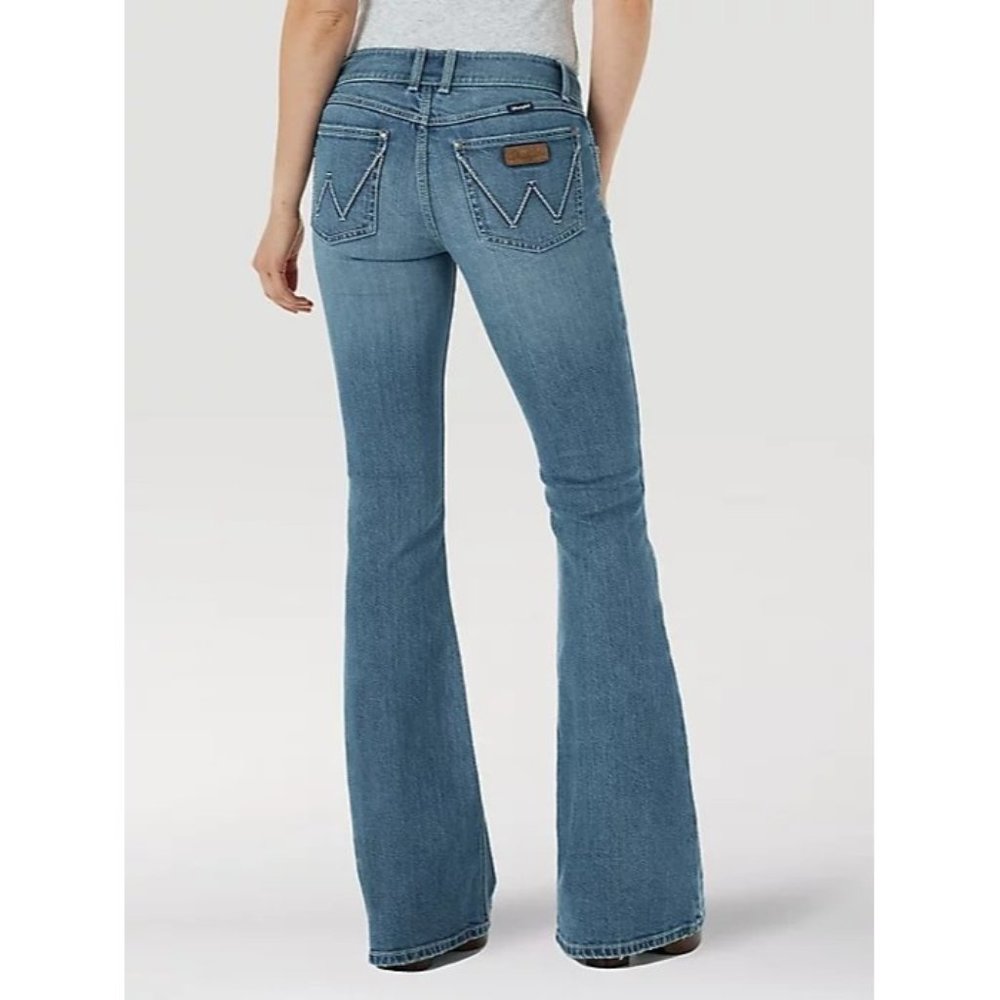 WRANGLER SZ 8 WOMENS RETRO MAE FLARE JEAN WESTERN HIPPIE COWGRIL RODEO